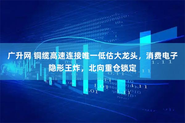 广升网 铜缆高速连接唯一低估大龙头，消费电子隐形王炸，北向重仓锁定